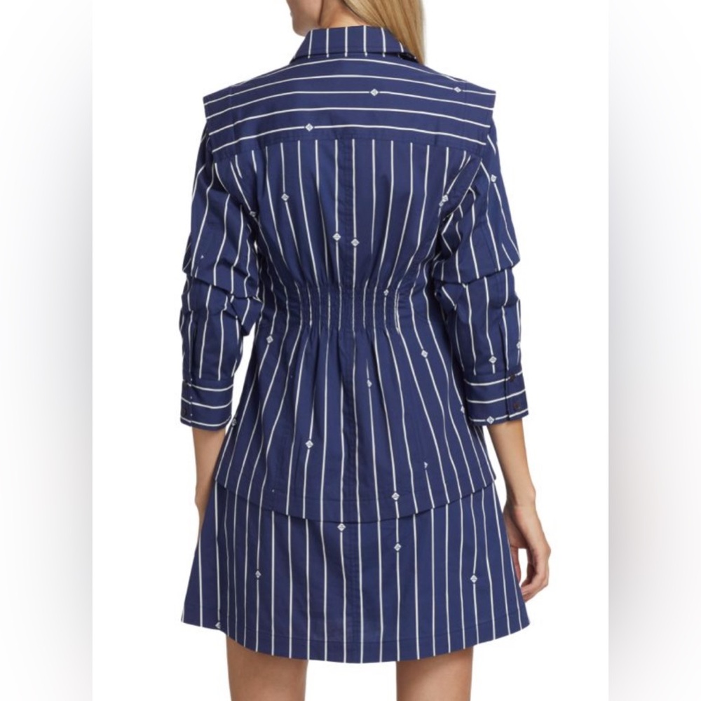 10 Crosby Derek Lam Blue and White Striped Dress - Picture 4 of 10